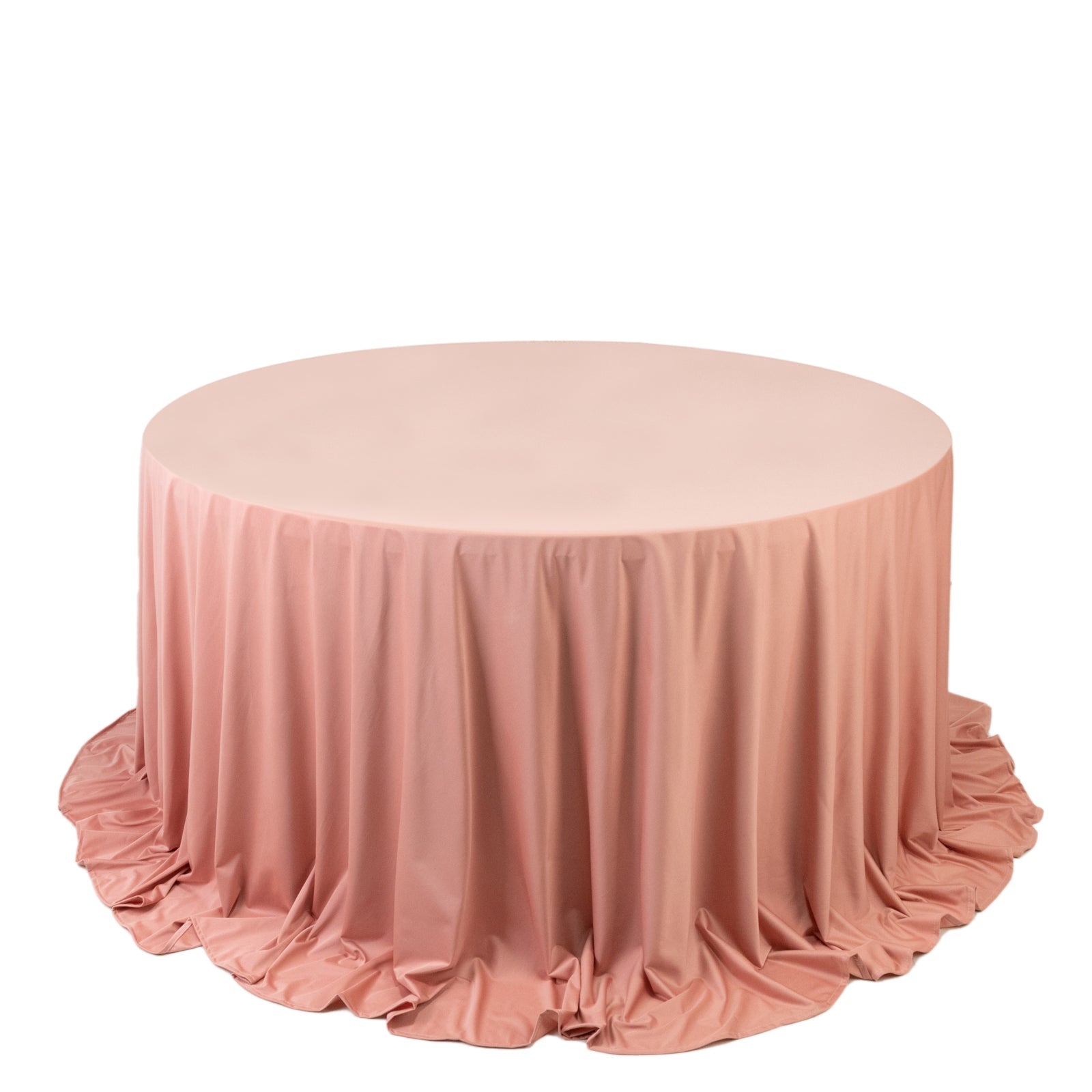 Scuba Round 132" Tablecloth Dusty Rose - Wrinkle Free & Stain Resistant Seamless Table Cover - Bell Racket Store