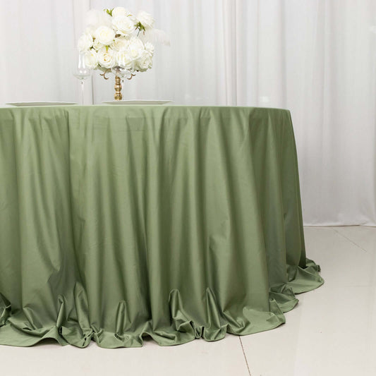 Scuba Round 132" Tablecloth Dusty Sage Green - Wrinkle Free & Stain Resistant Seamless Table Cover - Bell Racket Store