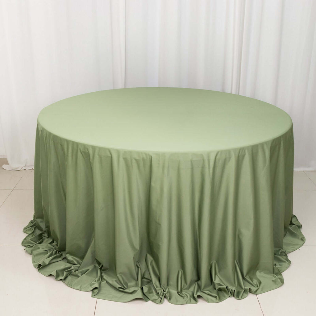 Scuba Round 132" Tablecloth Dusty Sage Green - Wrinkle Free & Stain Resistant Seamless Table Cover - Bell Racket Store