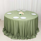 Scuba Round 132" Tablecloth Dusty Sage Green - Wrinkle Free & Stain Resistant Seamless Table Cover - Bell Racket Store
