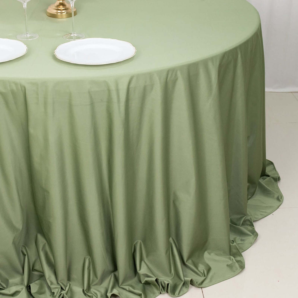 Scuba Round 132" Tablecloth Dusty Sage Green - Wrinkle Free & Stain Resistant Seamless Table Cover - Bell Racket Store