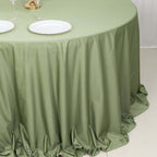 Scuba Round 132" Tablecloth Dusty Sage Green - Wrinkle Free & Stain Resistant Seamless Table Cover - Bell Racket Store