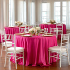 Scuba Round 132" Tablecloth Fuchsia - Wrinkle Free & Stain Resistant Seamless Table Cover - Bell Racket Store