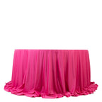 Scuba Round 132" Tablecloth Fuchsia - Wrinkle Free & Stain Resistant Seamless Table Cover - Bell Racket Store