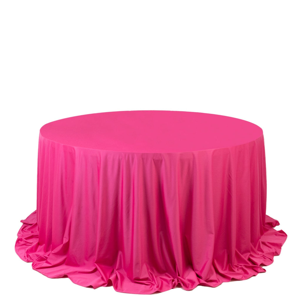 Scuba Round 132" Tablecloth Fuchsia - Wrinkle Free & Stain Resistant Seamless Table Cover - Bell Racket Store