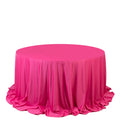 Scuba Round 132" Tablecloth Fuchsia - Wrinkle Free & Stain Resistant Seamless Table Cover - Bell Racket Store