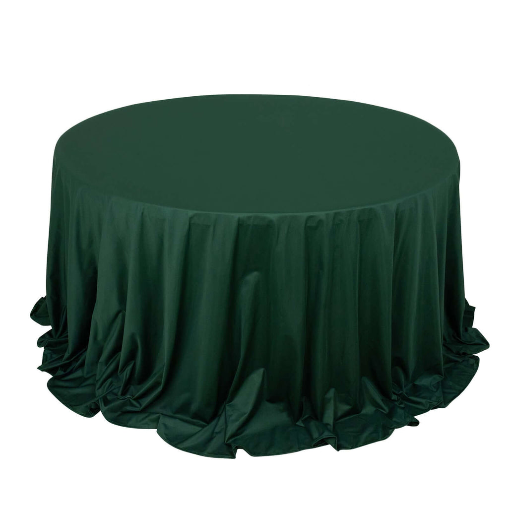 Scuba Round 132" Tablecloth Hunter Emerald Green - Wrinkle Free & Stain Resistant Seamless Table Cover - Bell Racket Store