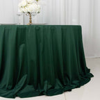 Scuba Round 132" Tablecloth Hunter Emerald Green - Wrinkle Free & Stain Resistant Seamless Table Cover - Bell Racket Store