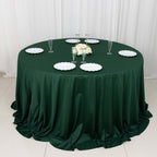 Scuba Round 132" Tablecloth Hunter Emerald Green - Wrinkle Free & Stain Resistant Seamless Table Cover - Bell Racket Store