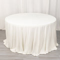 Scuba Round 132" Tablecloth Ivory - Wrinkle Free & Stain Resistant Seamless Table Cover - Bell Racket Store