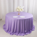 Scuba Round 132" Tablecloth Lavender Lilac - Wrinkle Free & Stain Resistant Seamless Table Cover - Bell Racket Store