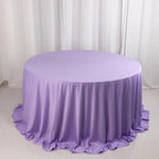 Scuba Round 132" Tablecloth Lavender Lilac - Wrinkle Free & Stain Resistant Seamless Table Cover - Bell Racket Store