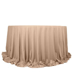 Scuba Round 132" Tablecloth Nude - Wrinkle Free & Stain Resistant Seamless Table Cover - Bell Racket Store