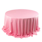Scuba Round 132" Tablecloth Pink - Wrinkle Free & Stain Resistant Seamless Table Cover - Bell Racket Store