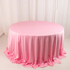 Scuba Round 132" Tablecloth Pink - Wrinkle Free & Stain Resistant Seamless Table Cover - Bell Racket Store