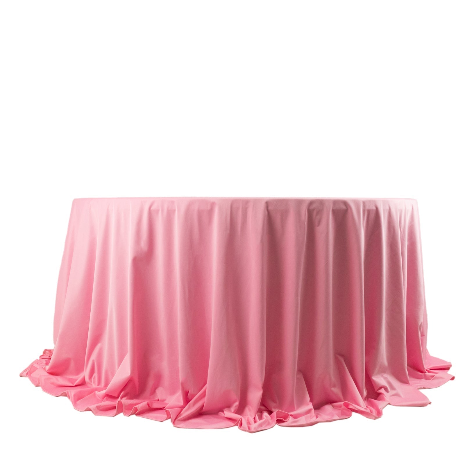 Scuba Round 132" Tablecloth Pink - Wrinkle Free & Stain Resistant Seamless Table Cover - Bell Racket Store