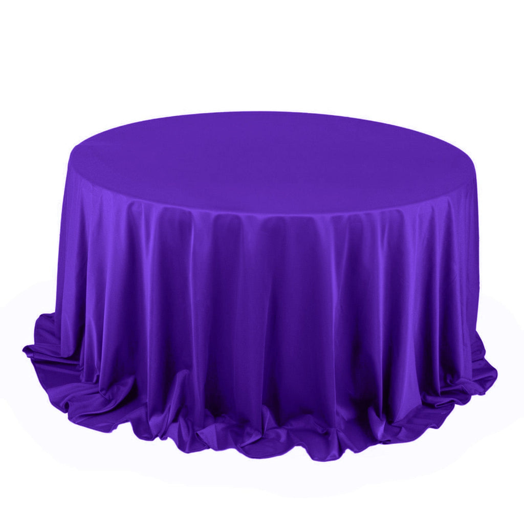 Scuba Round 132" Tablecloth Purple - Wrinkle Free & Stain Resistant Seamless Table Cover - Bell Racket Store