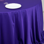 Scuba Round 132" Tablecloth Purple - Wrinkle Free & Stain Resistant Seamless Table Cover - Bell Racket Store