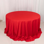 Scuba Round 132" Tablecloth Red - Wrinkle Free & Stain Resistant Seamless Table Cover - Bell Racket Store