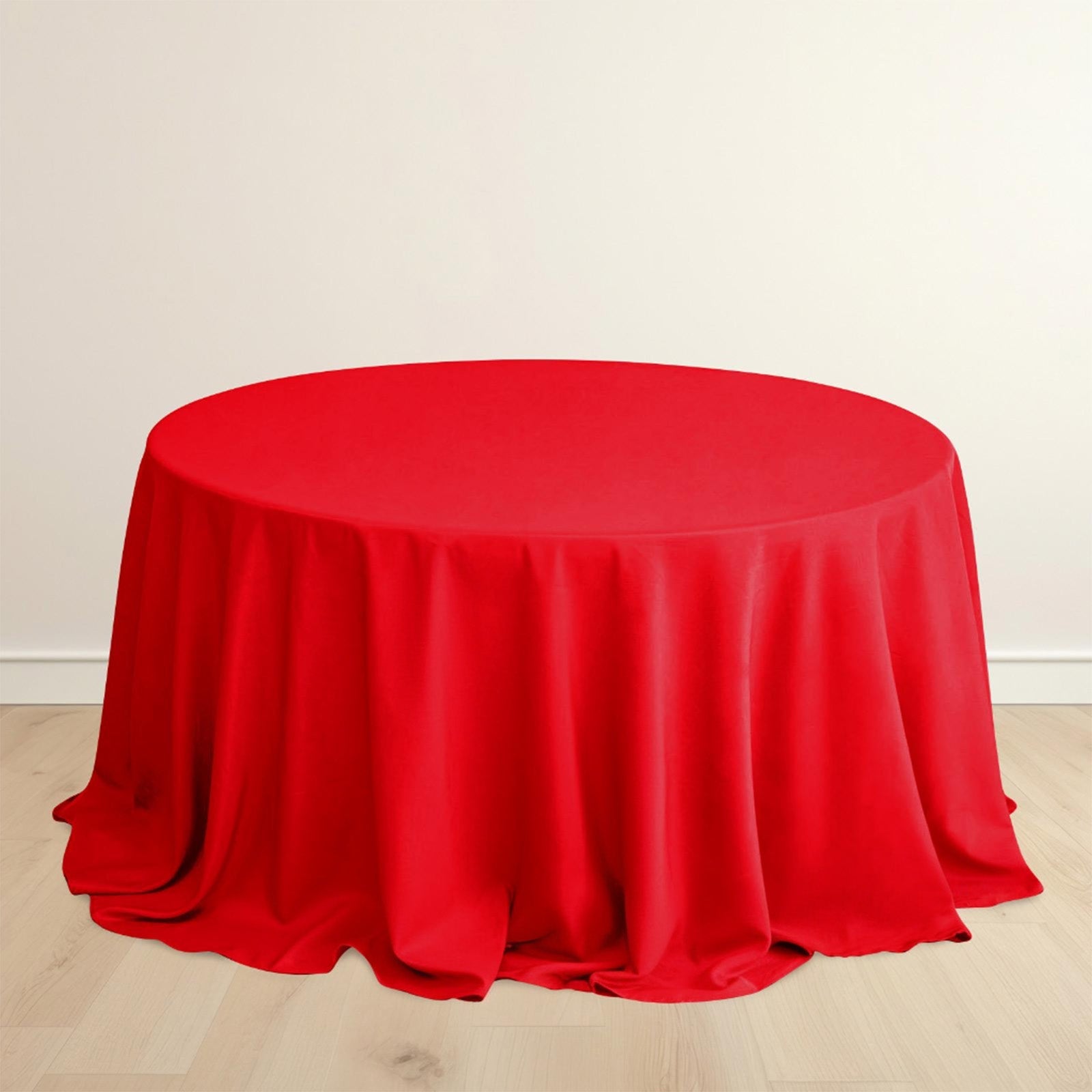 Scuba Round 132" Tablecloth Red - Wrinkle Free & Stain Resistant Seamless Table Cover - Bell Racket Store