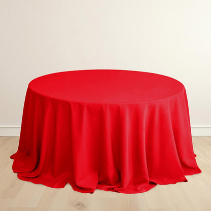 Scuba Round 132" Tablecloth Red - Wrinkle Free & Stain Resistant Seamless Table Cover - Bell Racket Store
