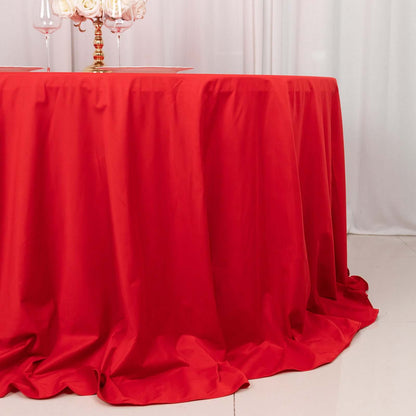 Scuba Round 132" Tablecloth Red - Wrinkle Free & Stain Resistant Seamless Table Cover - Bell Racket Store