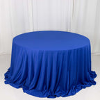 Scuba Round 132" Tablecloth Royal Blue - Wrinkle Free & Stain Resistant Seamless Table Cover - Bell Racket Store