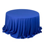 Scuba Round 132" Tablecloth Royal Blue - Wrinkle Free & Stain Resistant Seamless Table Cover - Bell Racket Store