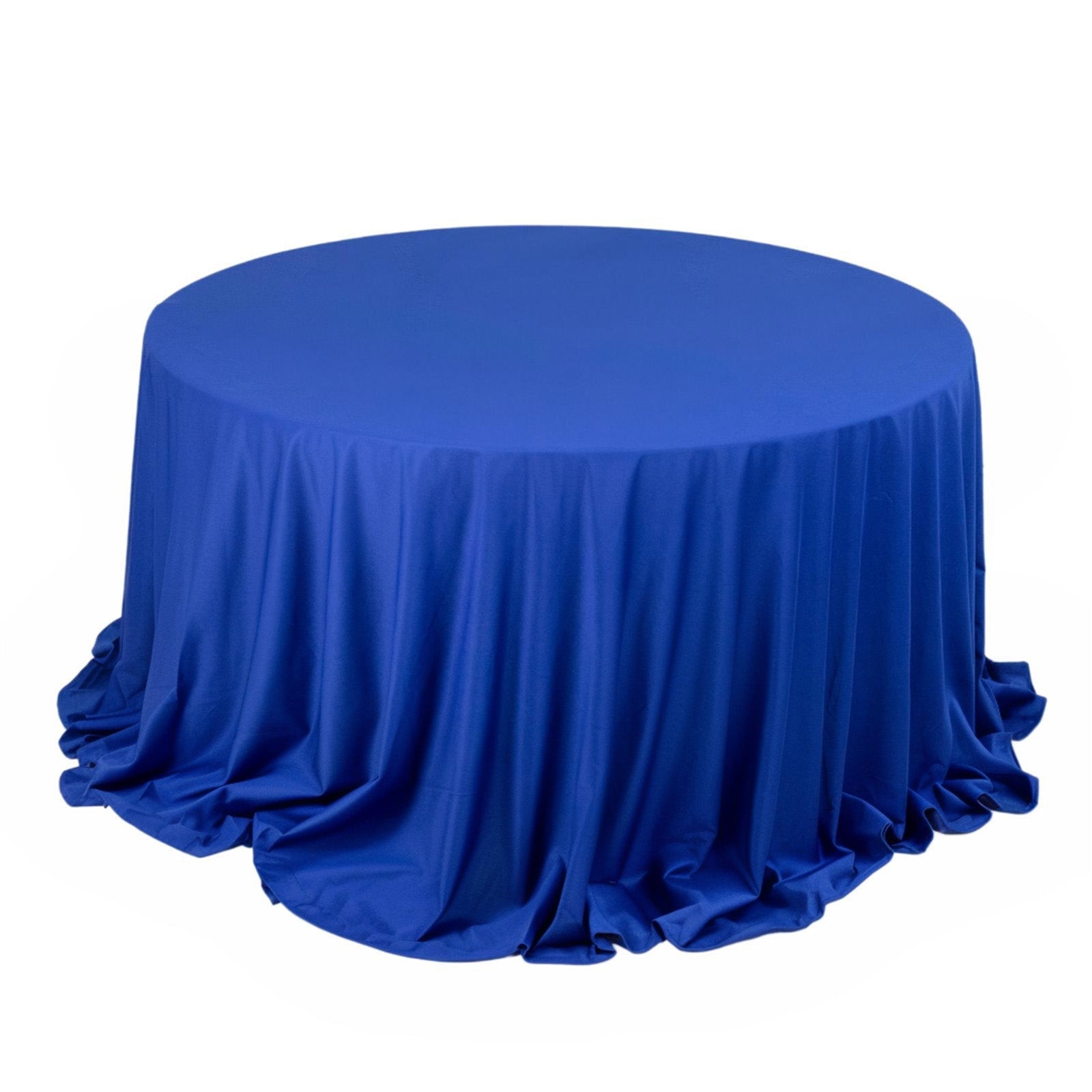 Scuba Round 132" Tablecloth Royal Blue - Wrinkle Free & Stain Resistant Seamless Table Cover - Bell Racket Store