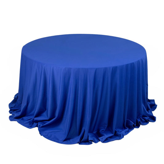Scuba Round 132" Tablecloth Royal Blue - Wrinkle Free & Stain Resistant Seamless Table Cover - Bell Racket Store