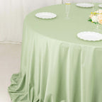 Scuba Round 132" Tablecloth Sage Green - Wrinkle Free & Stain Resistant Seamless Table Cover - Bell Racket Store