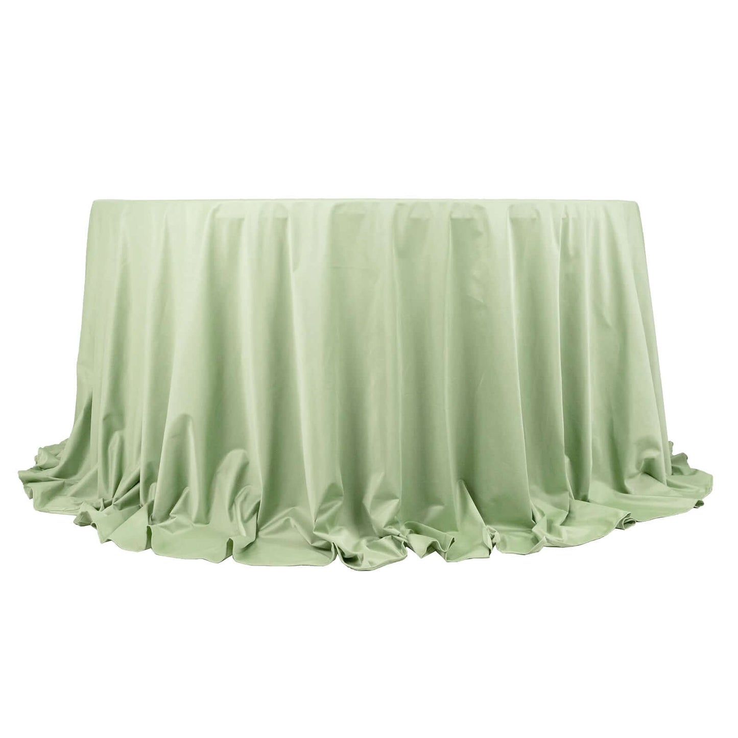 Scuba Round 132" Tablecloth Sage Green - Wrinkle Free & Stain Resistant Seamless Table Cover - Bell Racket Store