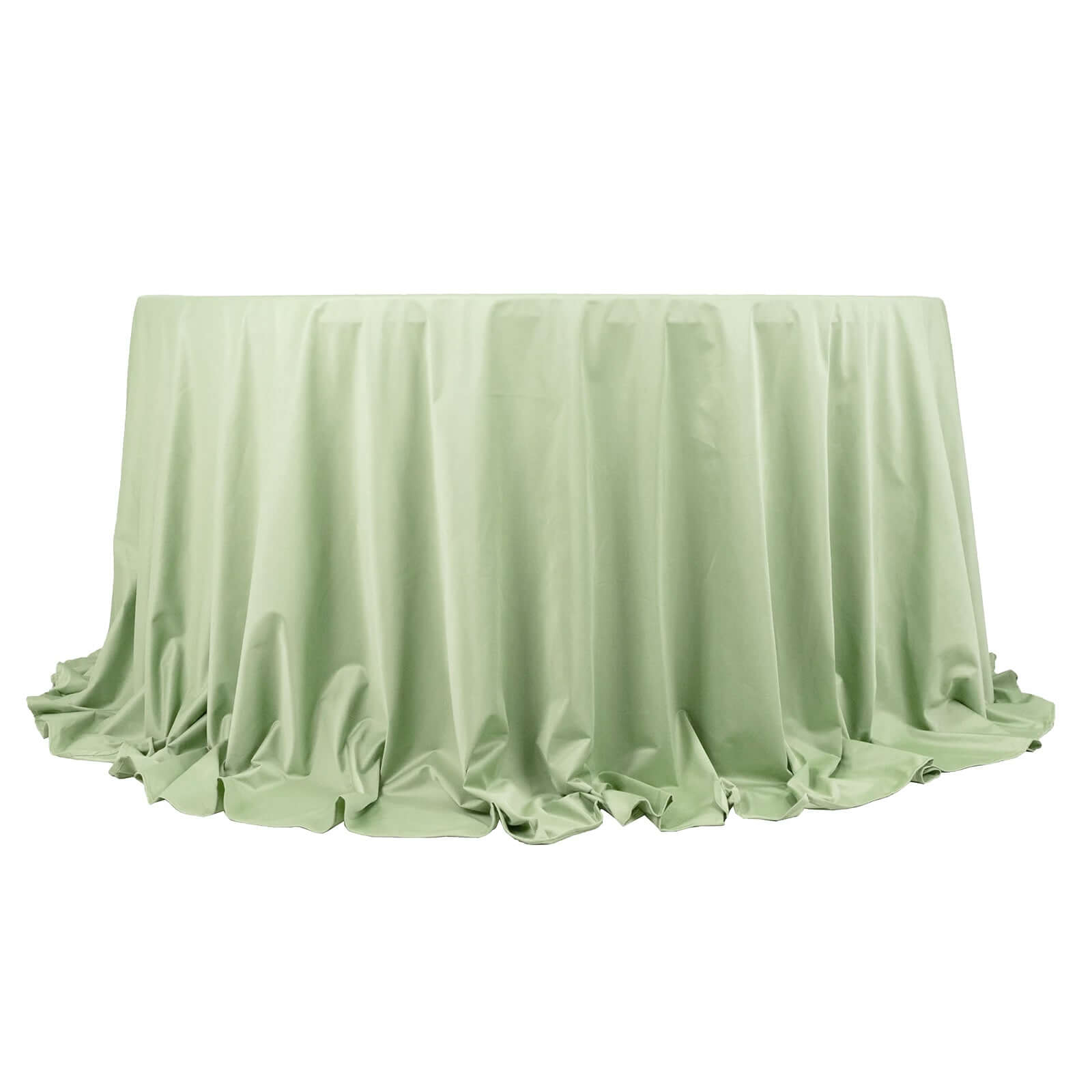 Scuba Round 132" Tablecloth Sage Green - Wrinkle Free & Stain Resistant Seamless Table Cover - Bell Racket Store
