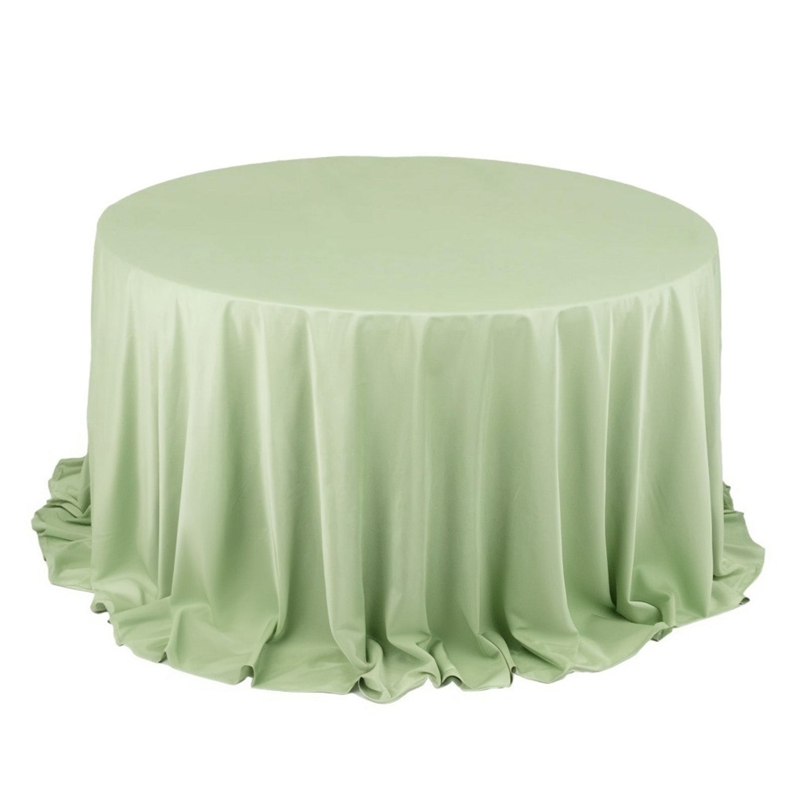 Scuba Round 132" Tablecloth Sage Green - Wrinkle Free & Stain Resistant Seamless Table Cover - Bell Racket Store