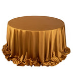 Scuba Round 132" Tablecloth Shimmering Gold - Wrinkle Free, Stain Resistant & Seamless Table Cover for Weddings and Parties - Bell Racket Store