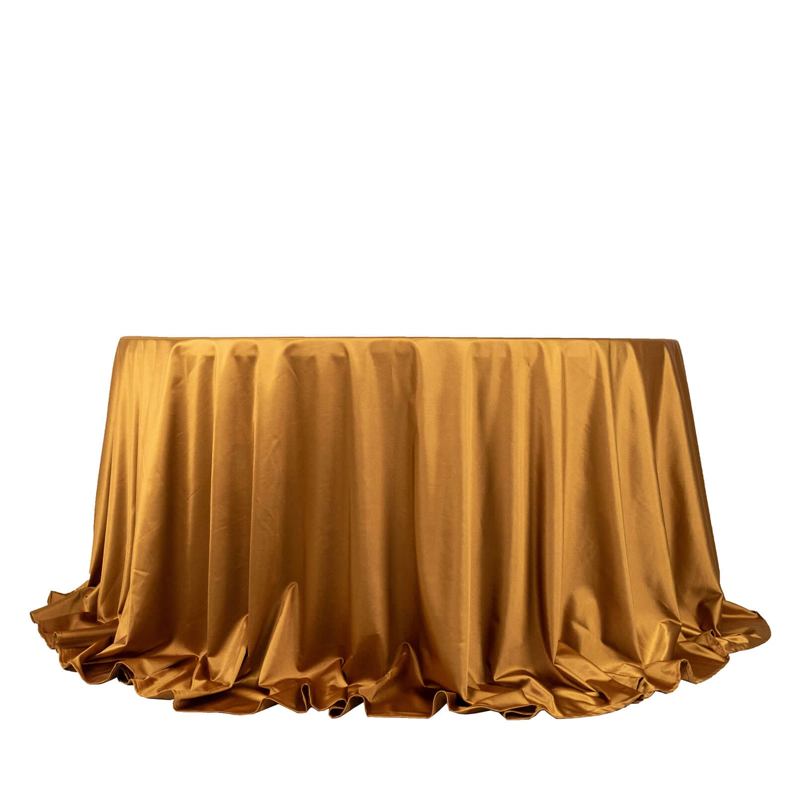 Scuba Round 132" Tablecloth Shimmering Gold - Wrinkle Free, Stain Resistant & Seamless Table Cover for Weddings and Parties - Bell Racket Store