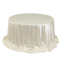 Scuba Round 132" Tablecloth Shimmering Pearl White - Wrinkle Free, Stain Resistant & Seamless Table Cover - Bell Racket Store