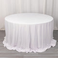 Scuba Round 132" Tablecloth White - Wrinkle Free & Stain Resistant Seamless Table Cover for Weddings & Events - Bell Racket Store