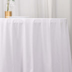 Scuba Round 132" Tablecloth White - Wrinkle Free & Stain Resistant Seamless Table Cover for Weddings & Events - Bell Racket Store