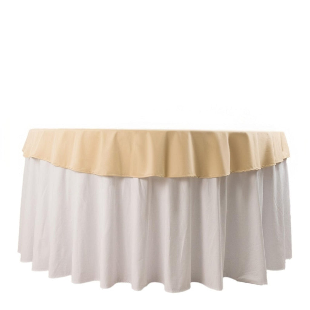 Scuba Round 70" Tablecloth Beige - Wrinkle Free & Stain Resistant Table Cover - Bell Racket Store