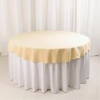 Scuba Round 70" Tablecloth Beige - Wrinkle Free & Stain Resistant Table Cover - Bell Racket Store