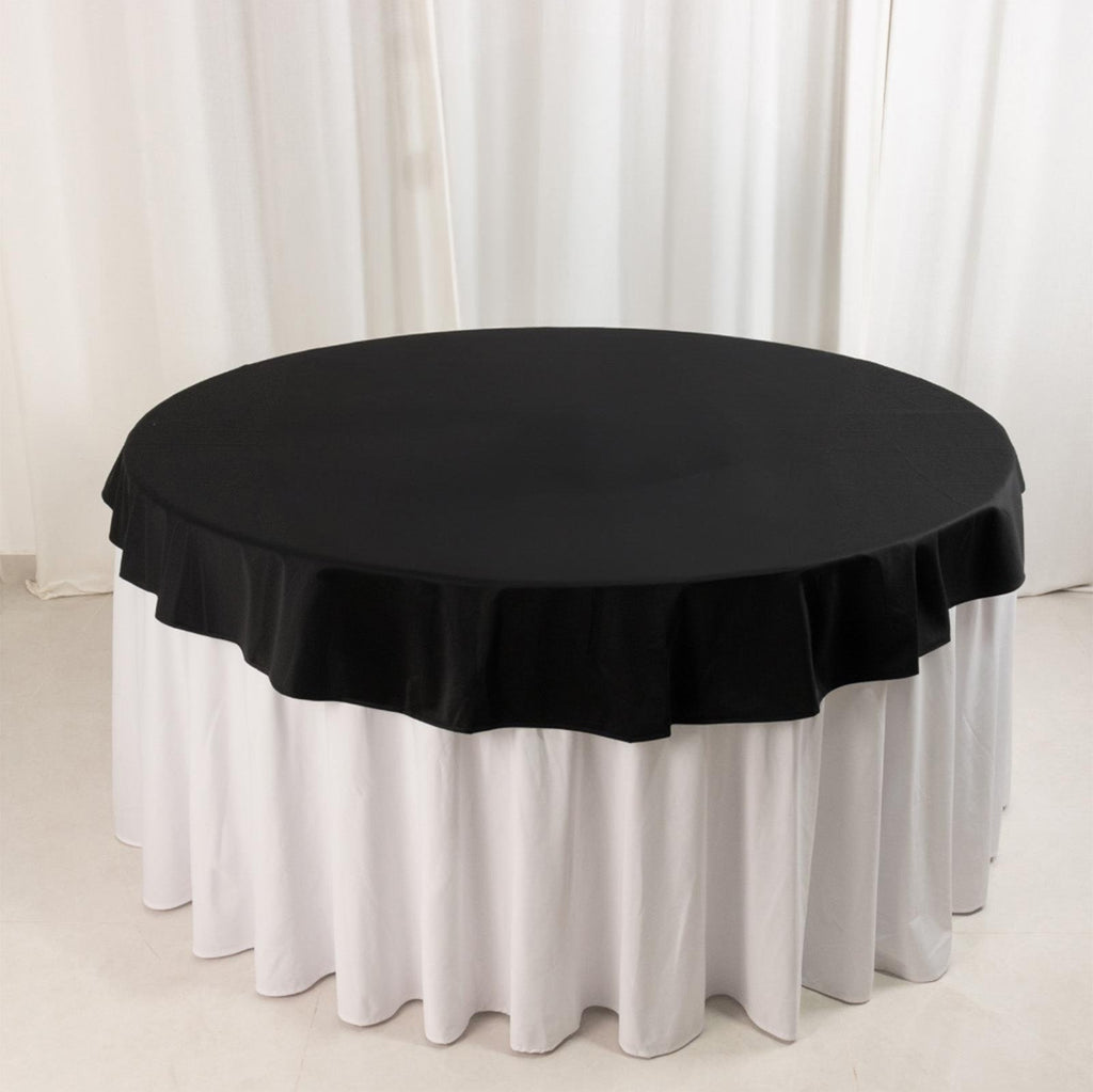 Scuba Round 70" Tablecloth Black - Wrinkle Free & Stain Resistant Table Cover for Weddings and Banquets - Bell Racket Store