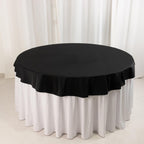 Scuba Round 70" Tablecloth Black - Wrinkle Free & Stain Resistant Table Cover for Weddings and Banquets - Bell Racket Store