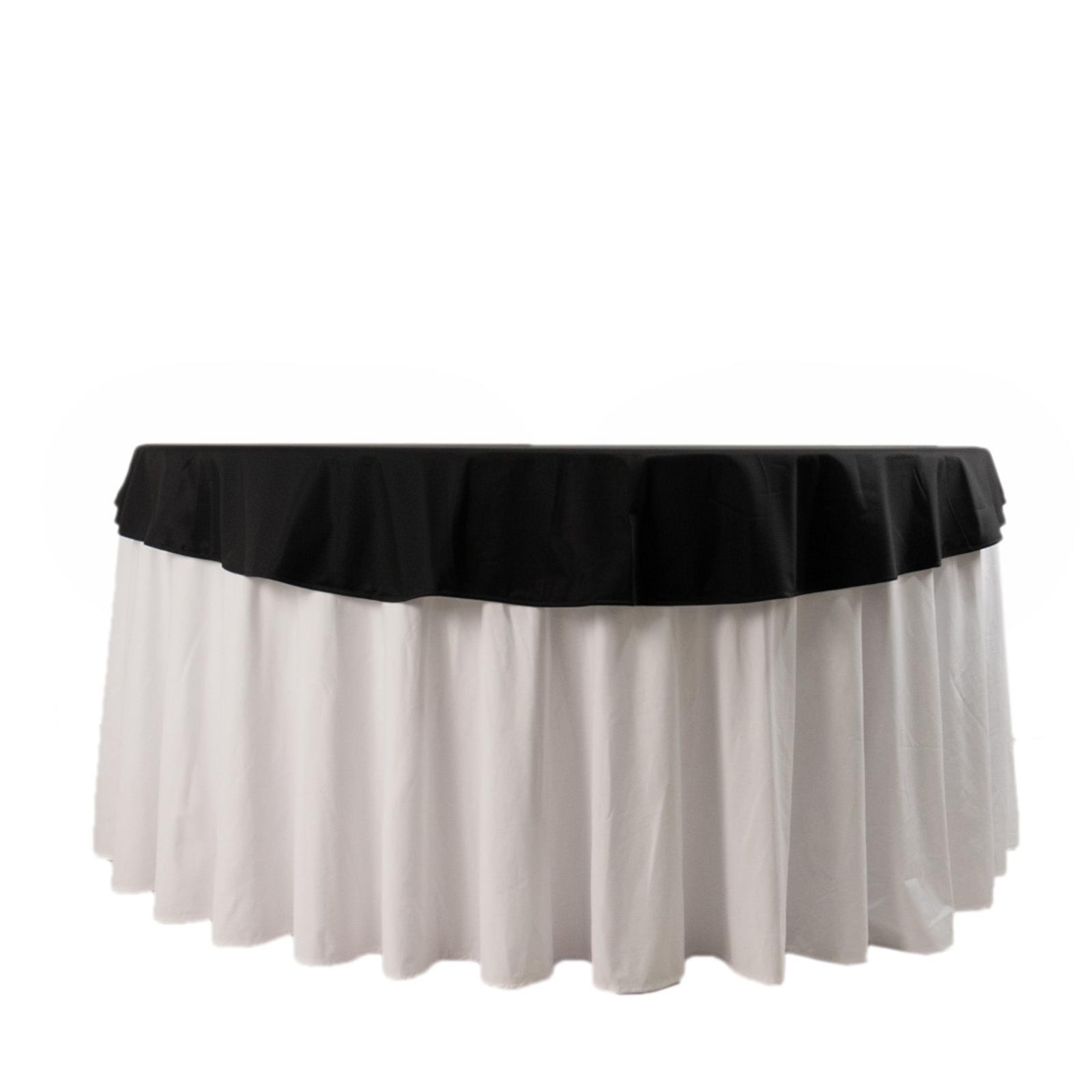 Scuba Round 70" Tablecloth Black - Wrinkle Free & Stain Resistant Table Cover for Weddings and Banquets - Bell Racket Store
