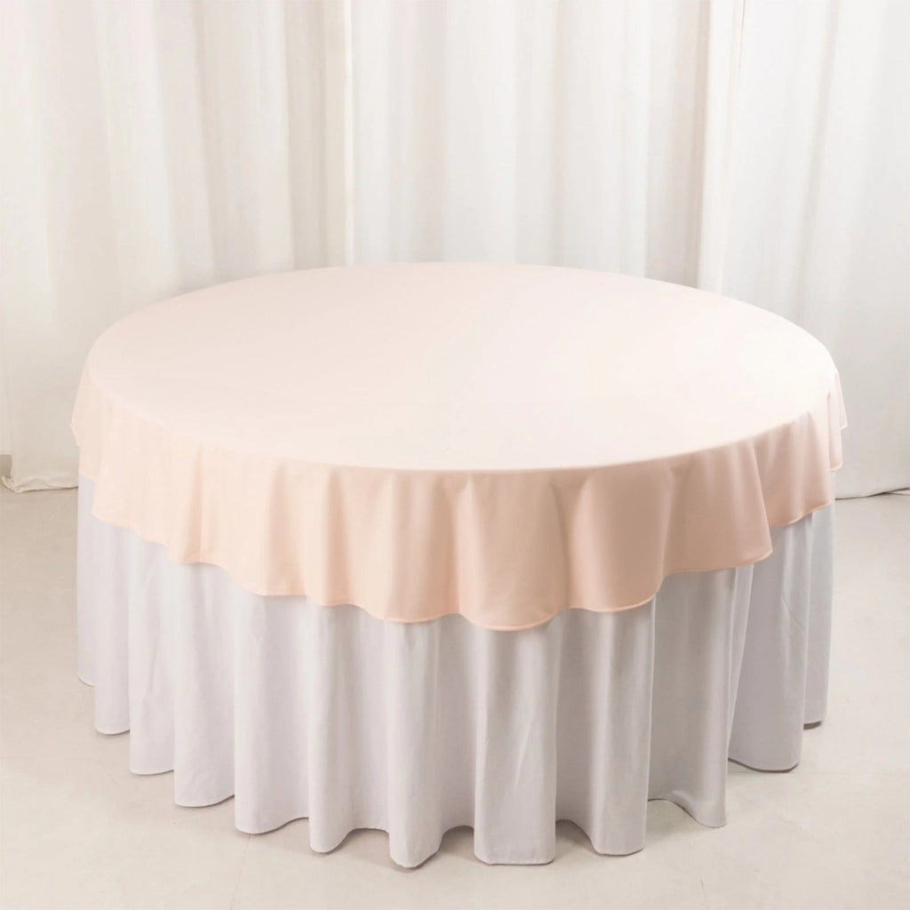 Scuba Round 70" Tablecloth Blush - Wrinkle Free & Stain Resistant Table Cover - Bell Racket Store