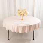 Scuba Round 70" Tablecloth Blush - Wrinkle Free & Stain Resistant Table Cover - Bell Racket Store