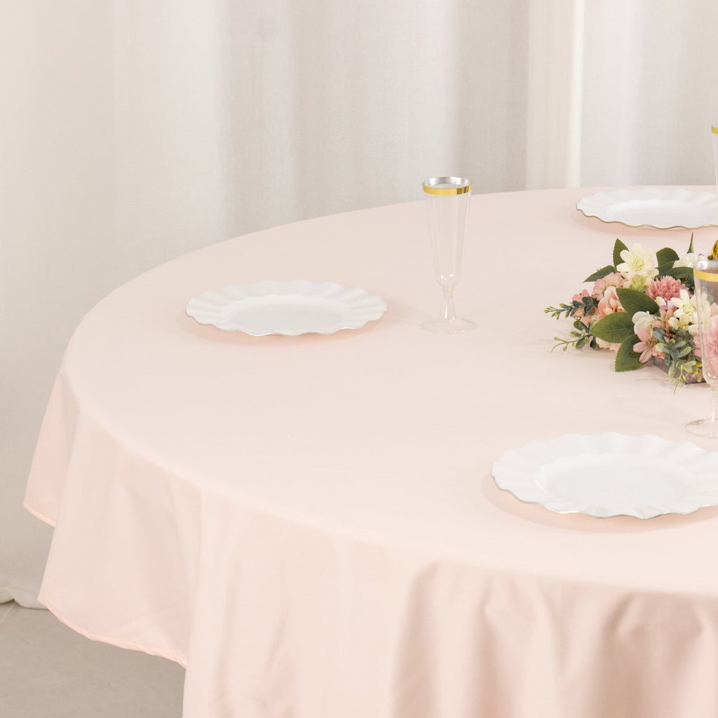 Scuba Round 70" Tablecloth Blush - Wrinkle Free & Stain Resistant Table Cover - Bell Racket Store
