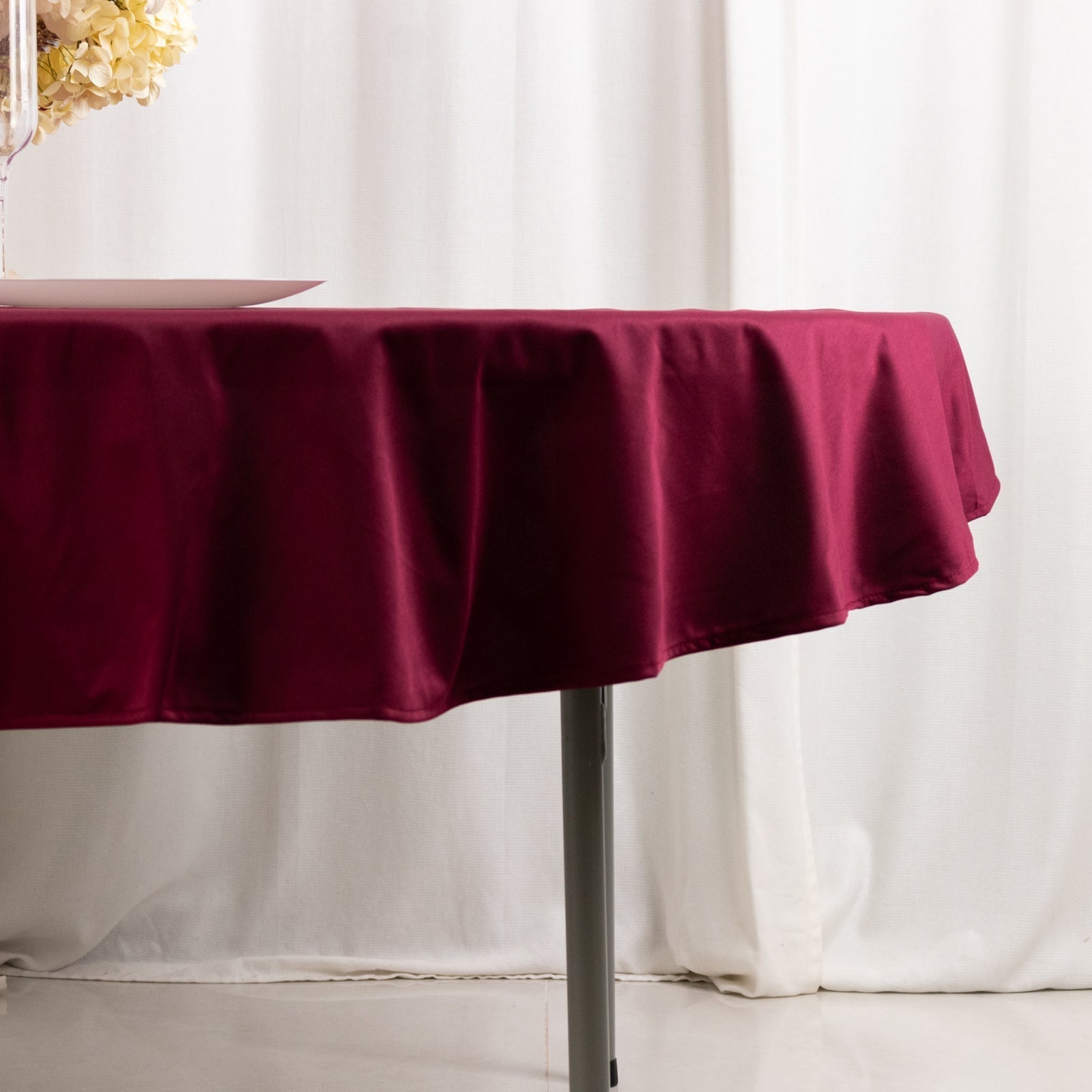 Scuba Round 70" Tablecloth Burgundy - Wrinkle Free & Stain Resistant Table Cover - Bell Racket Store