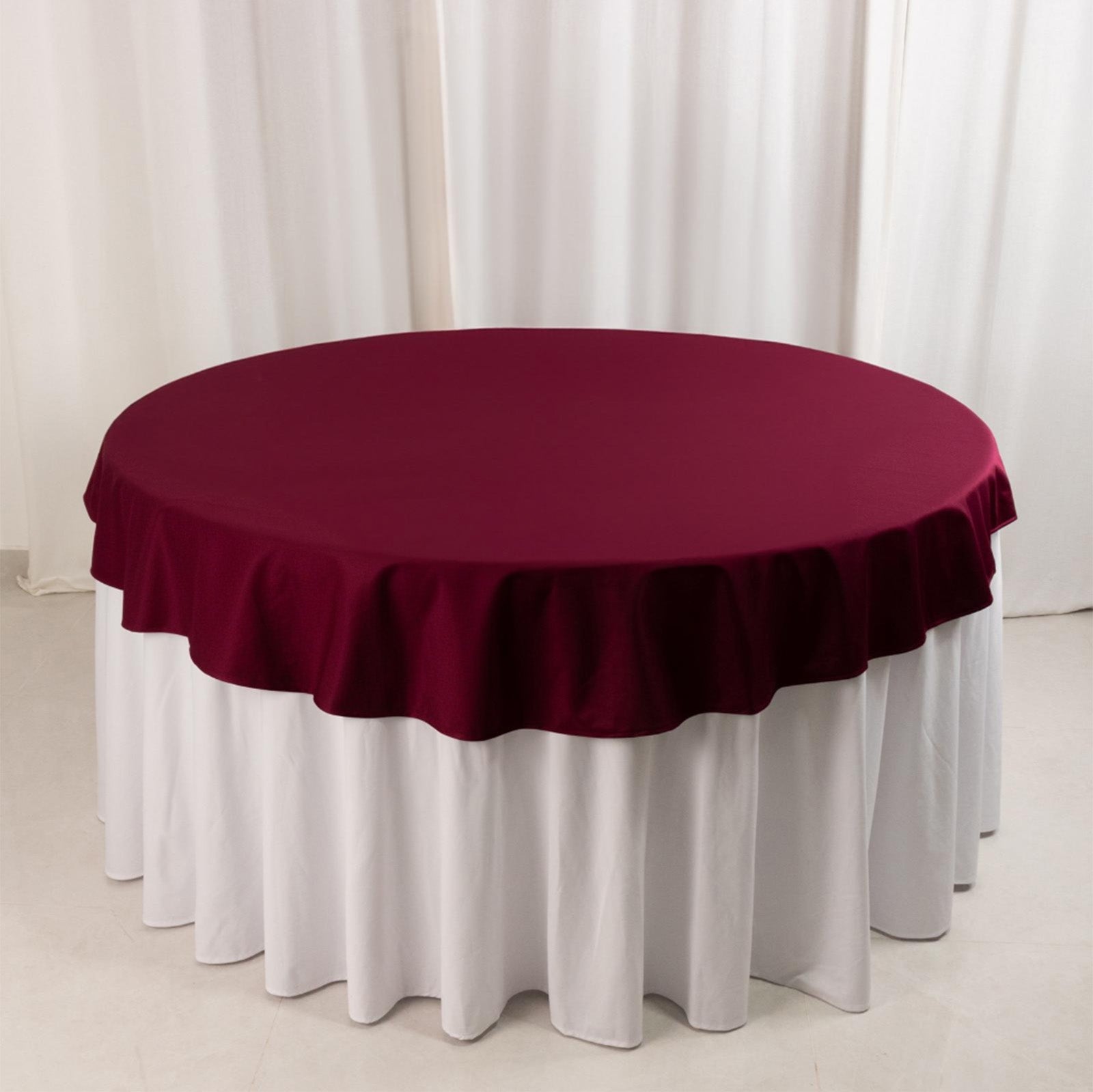 Scuba Round 70" Tablecloth Burgundy - Wrinkle Free & Stain Resistant Table Cover - Bell Racket Store