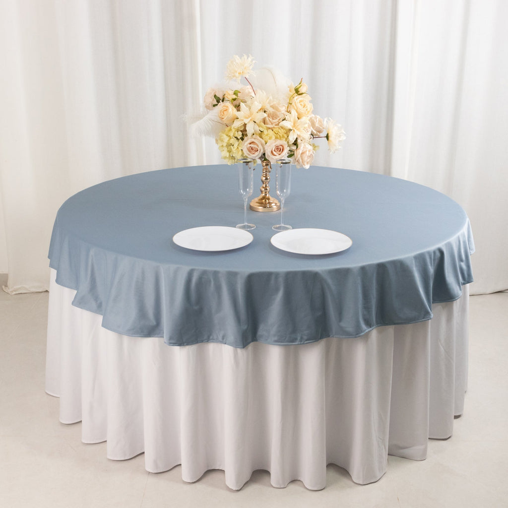Scuba Round 70" Tablecloth Dusty Blue - Wrinkle Free & Stain Resistant Table Cover - Bell Racket Store